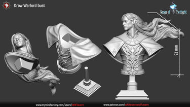 Drow Warlord Bust